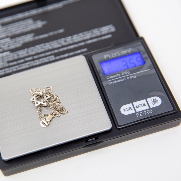 3D 14kt White Gold Star of David Charm & Necklace - Picture 8 of 9